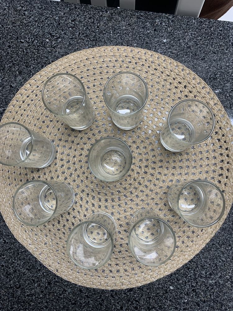 9 copos de vidro