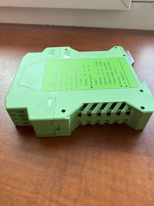 GLG izolator, rozdzielacz sygnału 0-10 V, 2x 4-20 mA, 24 V DC, DIN