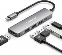 Lemorele 5in1 USB-C HUB Macbook 100W HDMI 4K 3x USB USB-C DELL HP