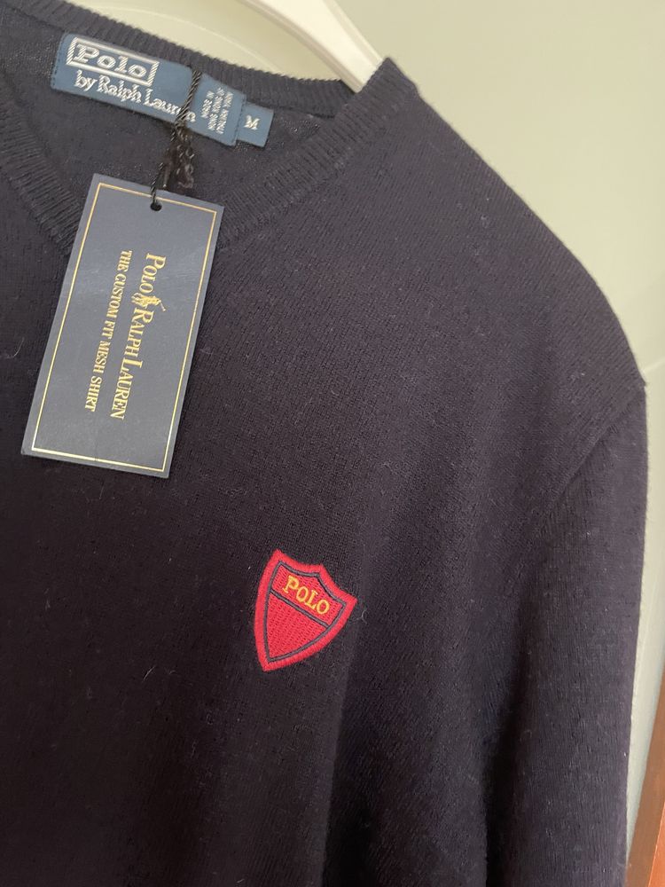 Granatowy sweter sweterk męski M polo ralph lauren