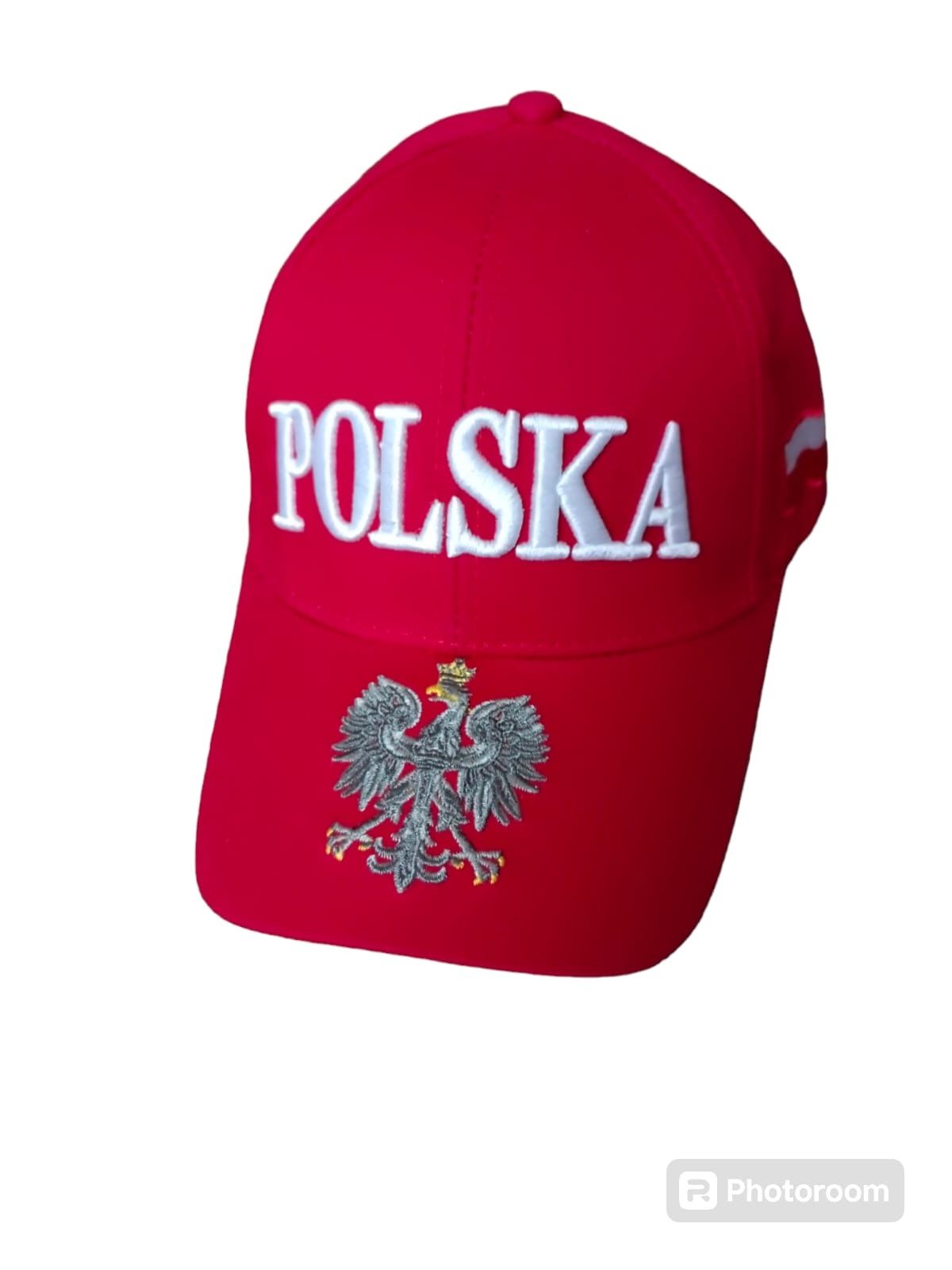 Czapka z daszkiem POLSKA z orzełkiem czerwona
