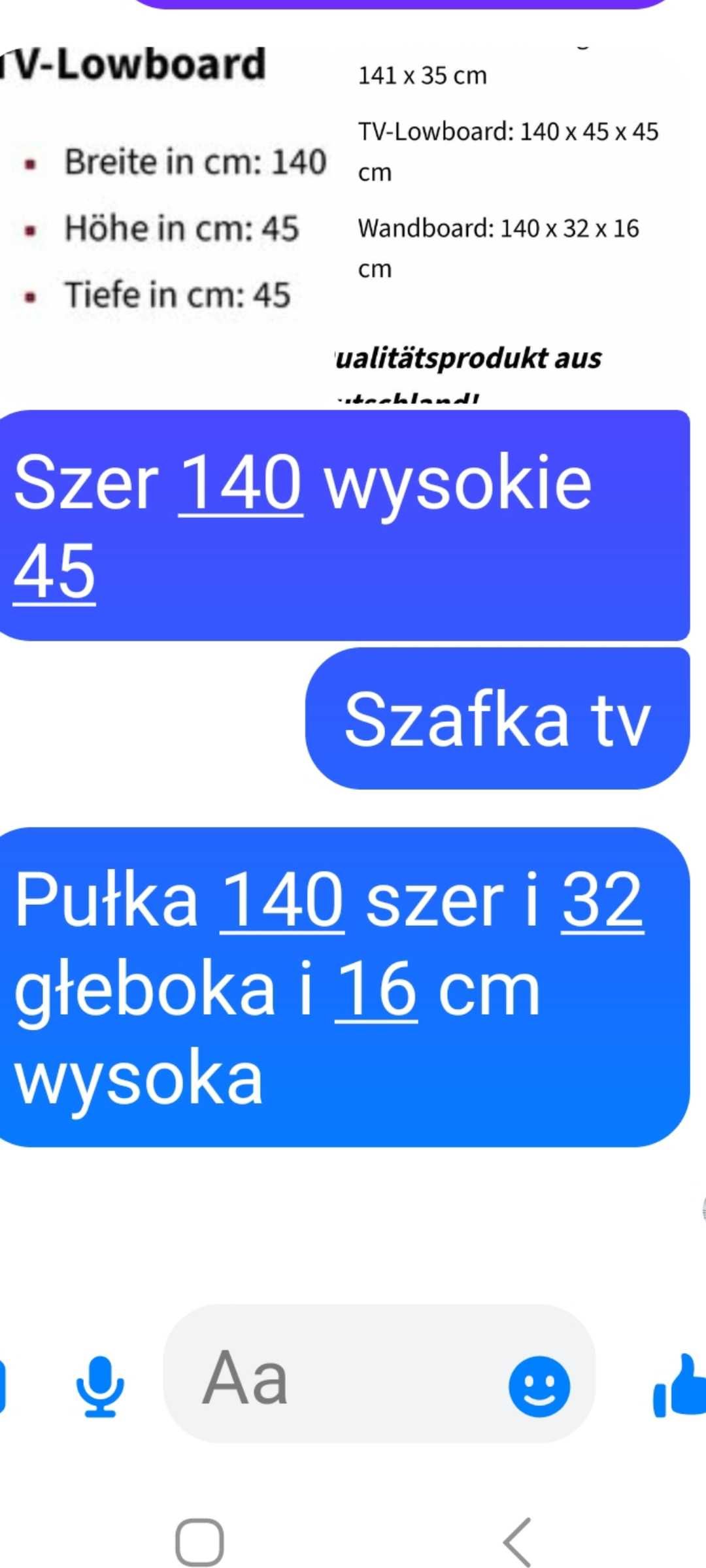 Komoda tv nowa biały połysk z pułką