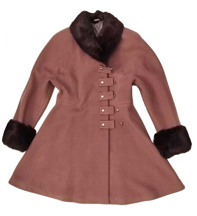 Пальто модельне з натуральним хутром