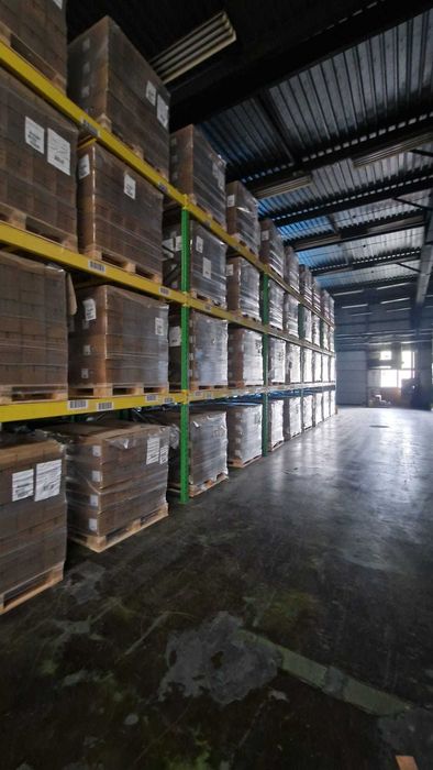 Używane regały magazynowe – 249 mb, łączna pojemność 940 palet EUR