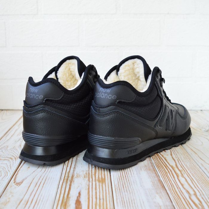 New Balance 574 кросівки Жіночі шкіряні зимові з хутром сапоги