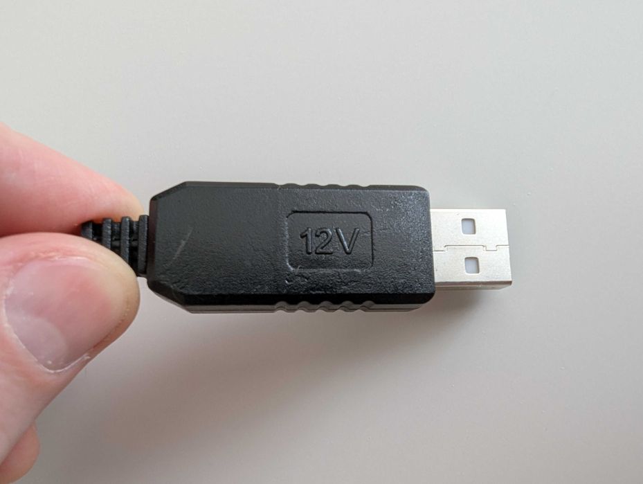 Кабель преобразования питания USB - DC 5,5х2,1мм (9v и 12v)