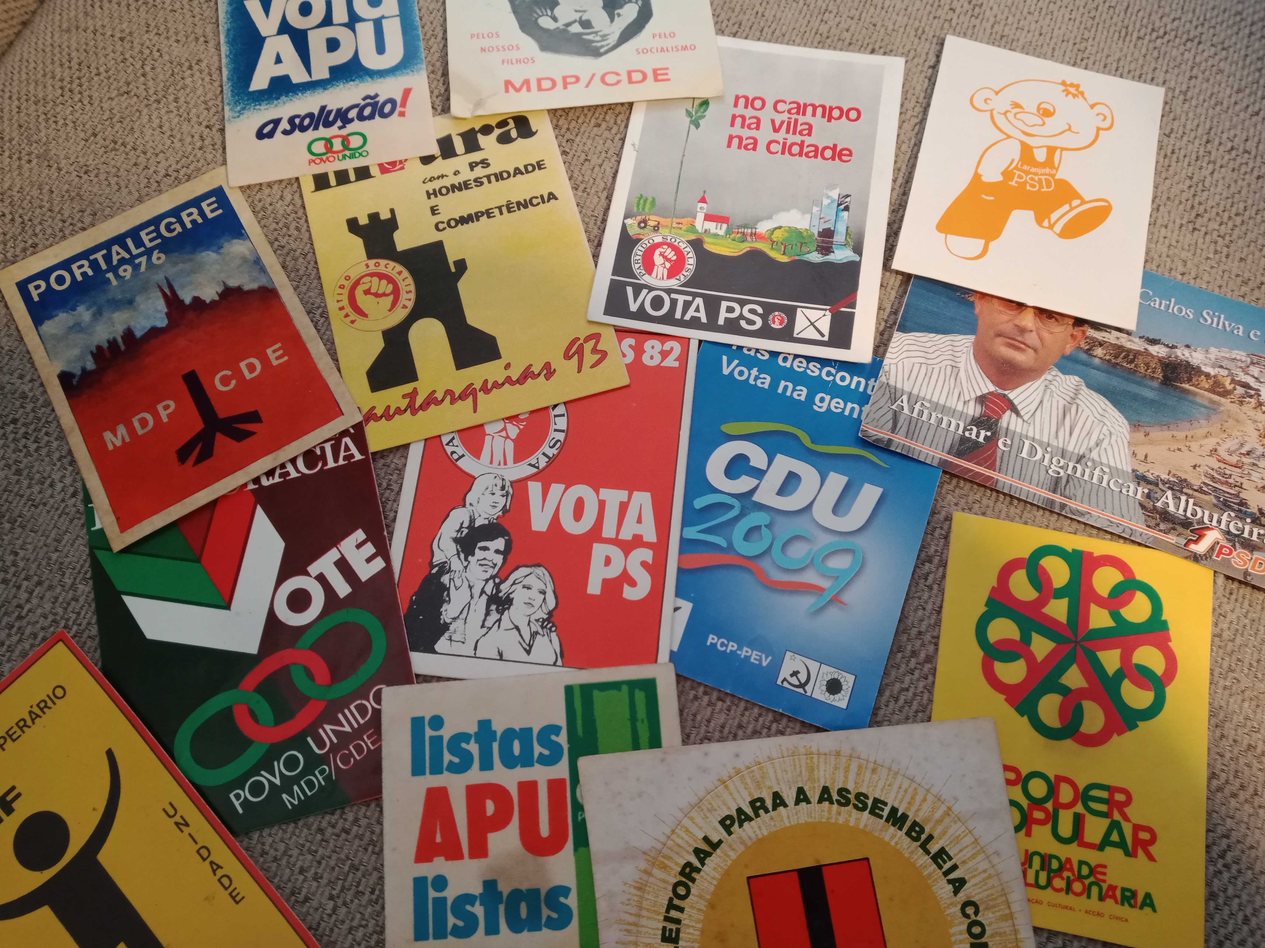 Autocolantes Política Campanhas Eleitorais PS CDU PSD outros