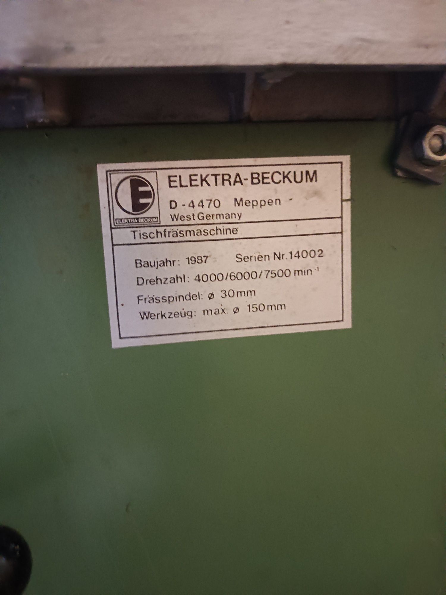 Frezarka dolnowrzecionowa Elektra Beckum TF 100 220V