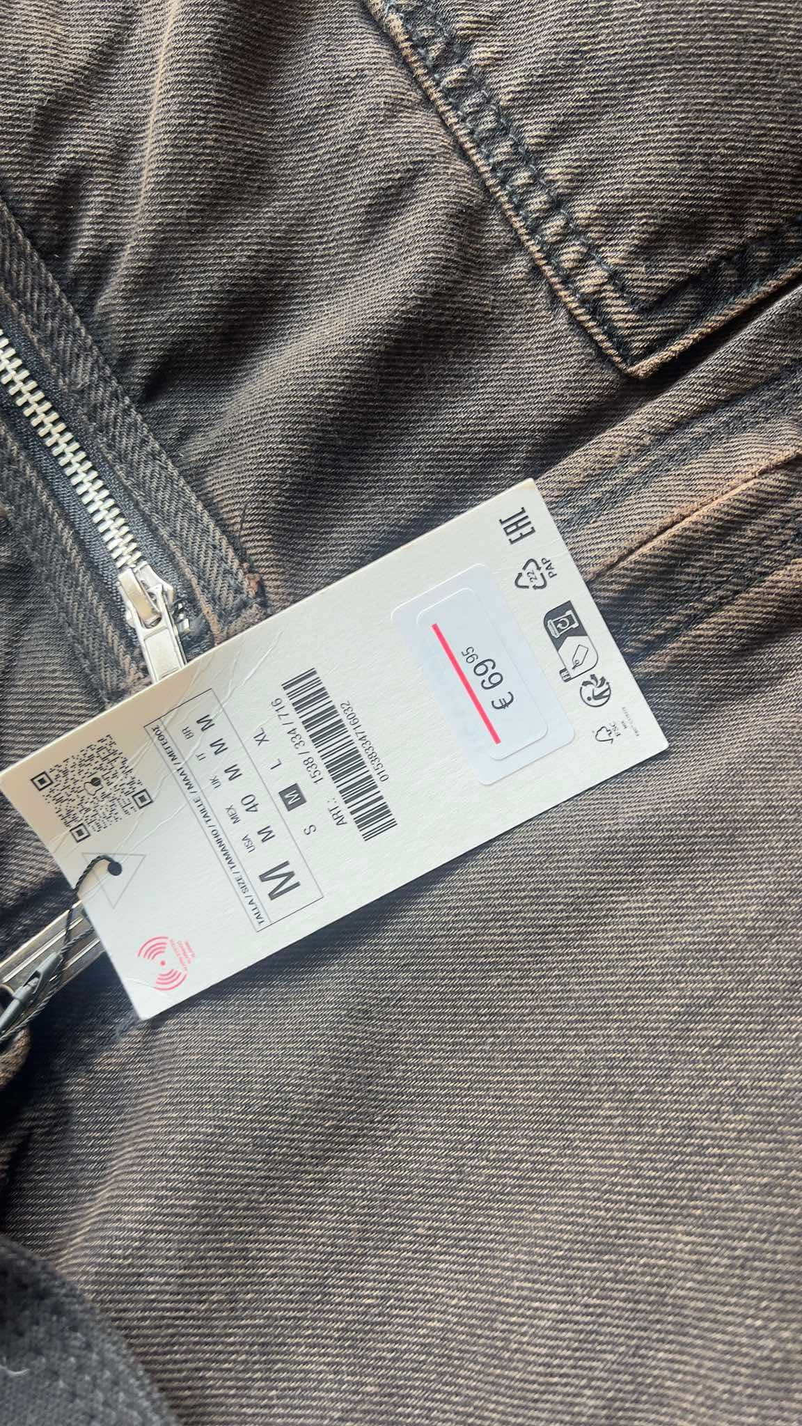 Zara workwear casaco em castanho escuro novo Size M