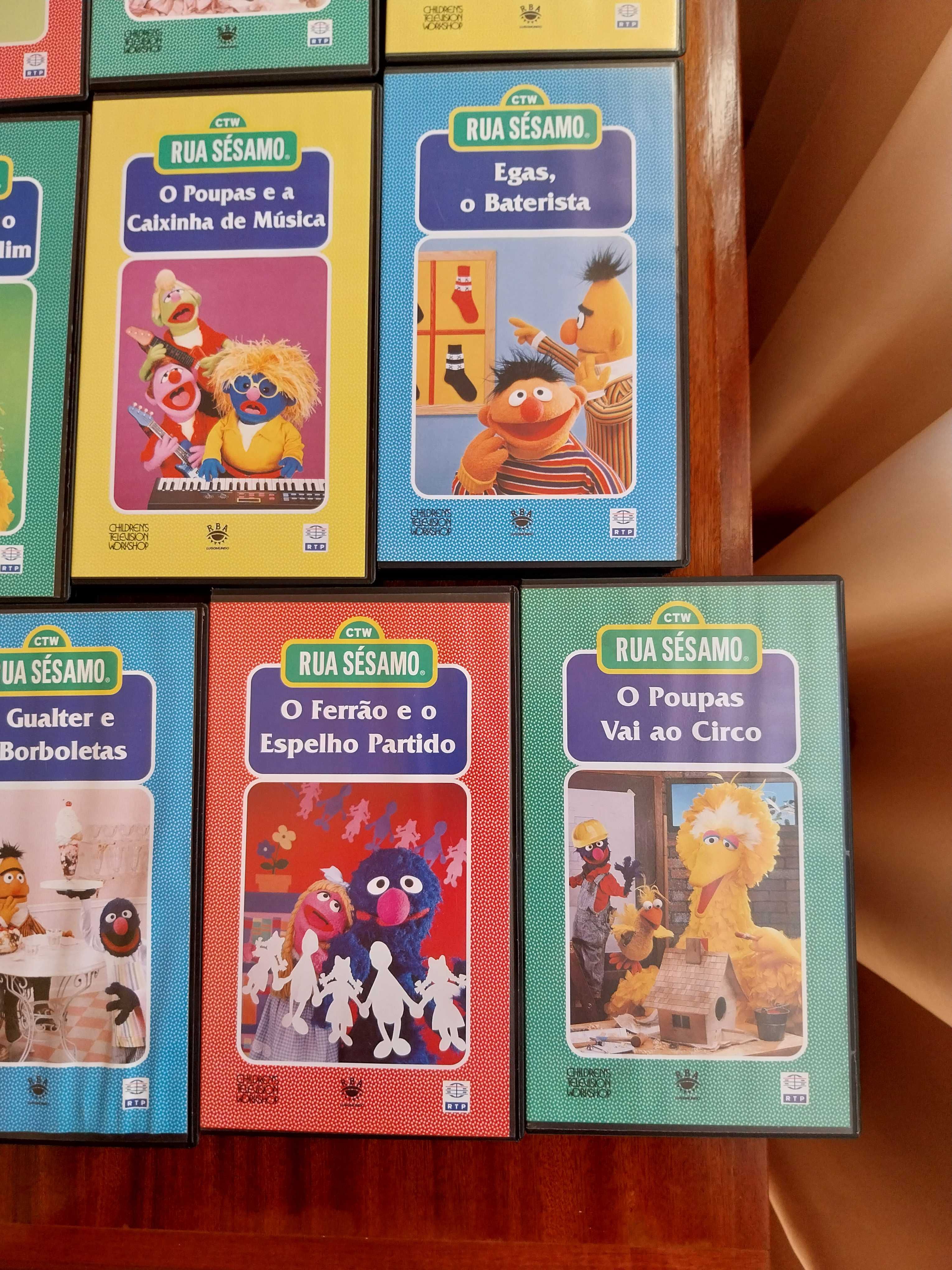 Coleção Rua Sésamo - VHS / 21 Cassetes, vintage, antiguidade
