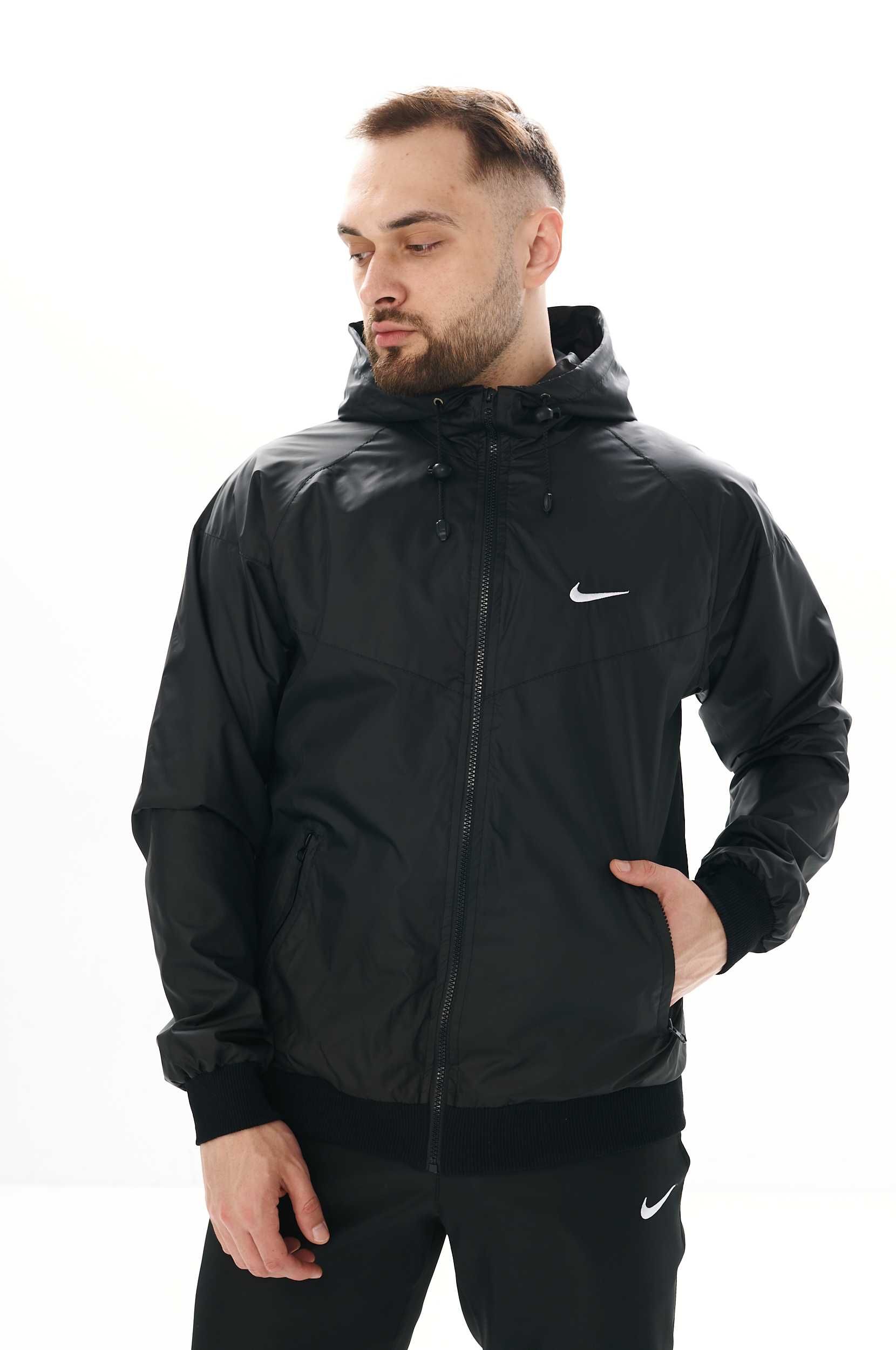 Куртка ветровка мужская спортивная черная Nike найк