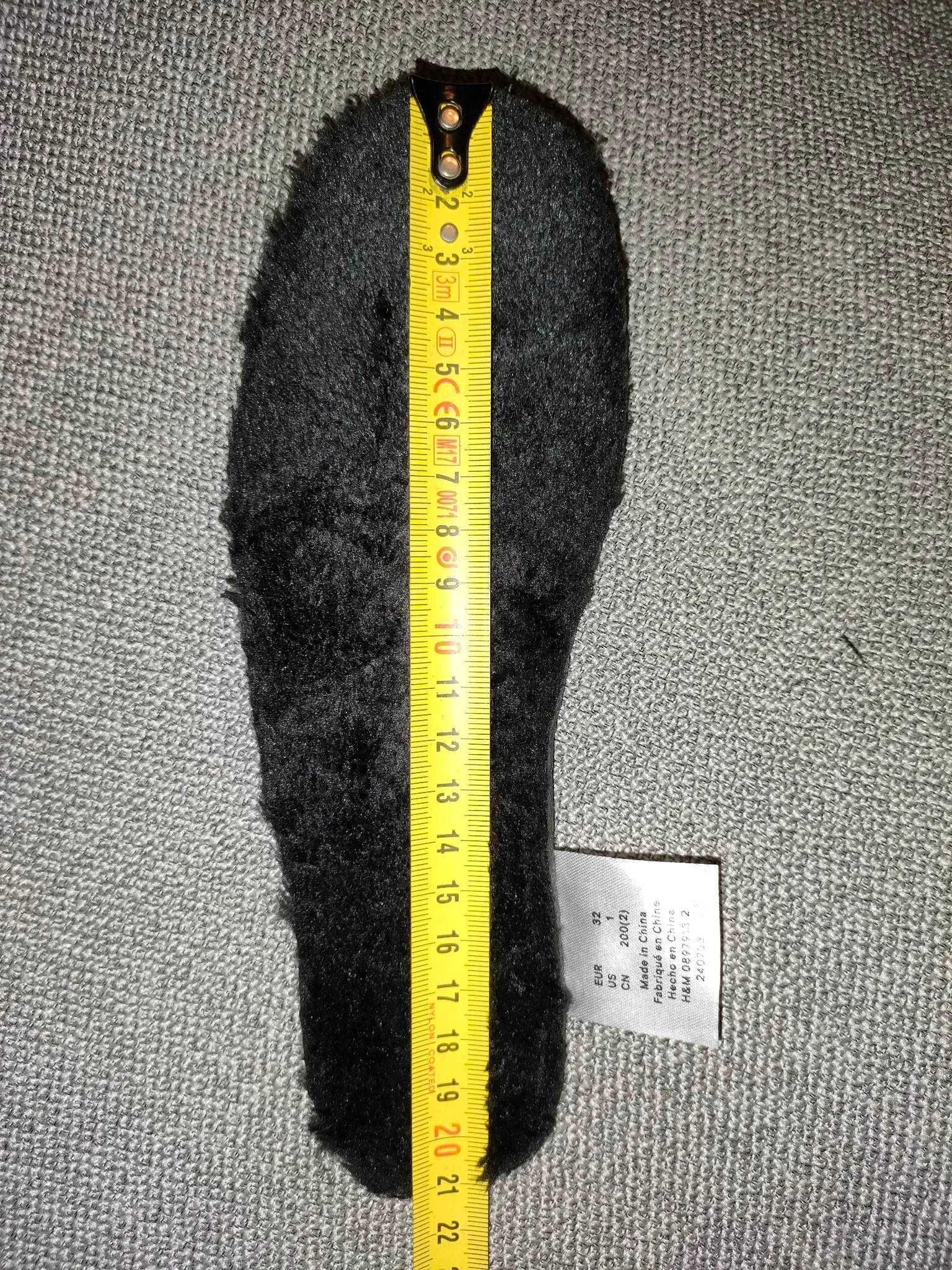NOWE buty przejściowe 32, czarne H&M, futerko