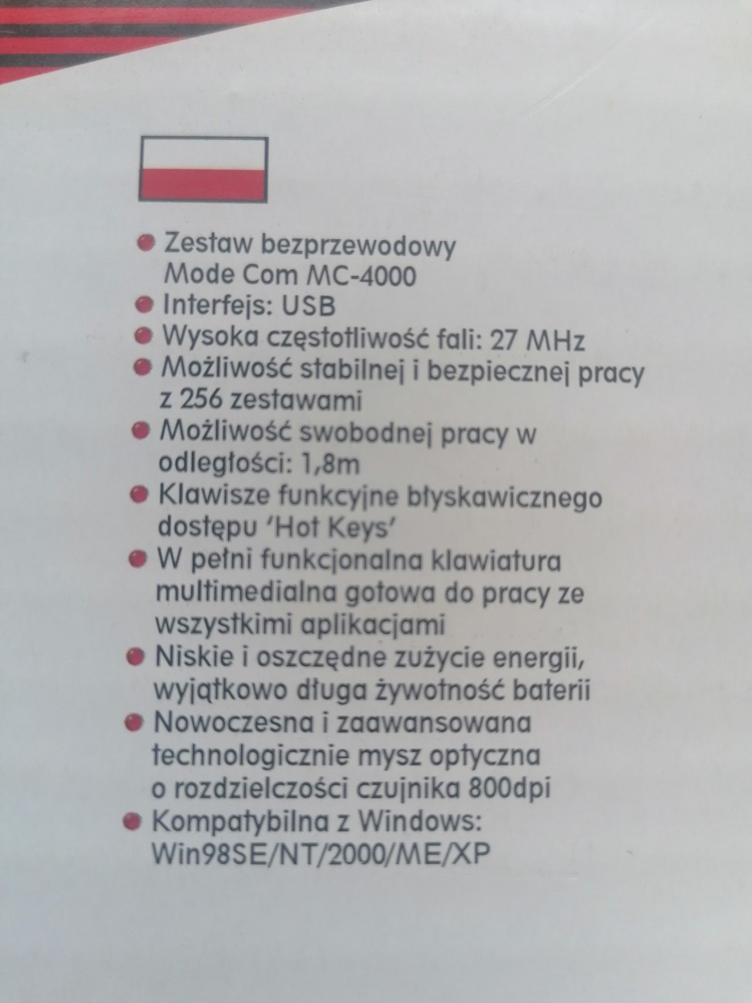 Mysz i klawiatura bezprzewodowa Modecom