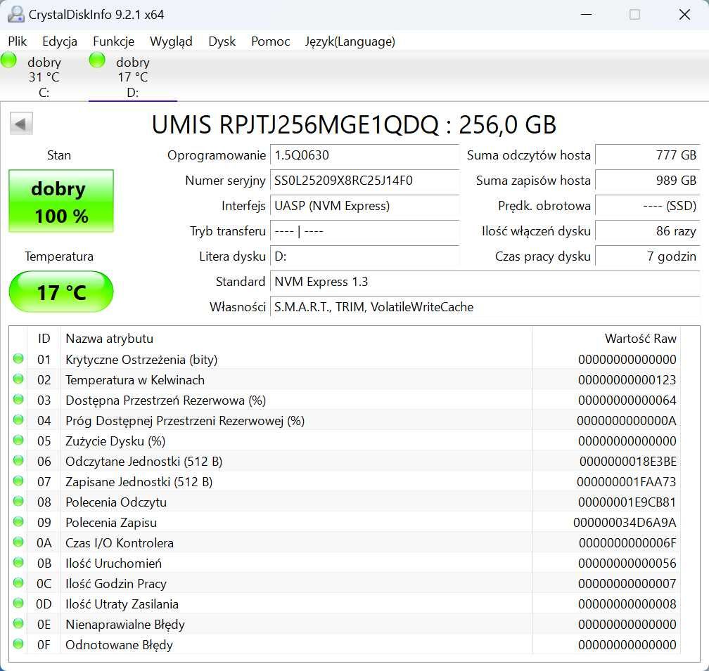 Dysk przenośny SSD Union Memory AM630 256GB Nvme Gen4 x4
