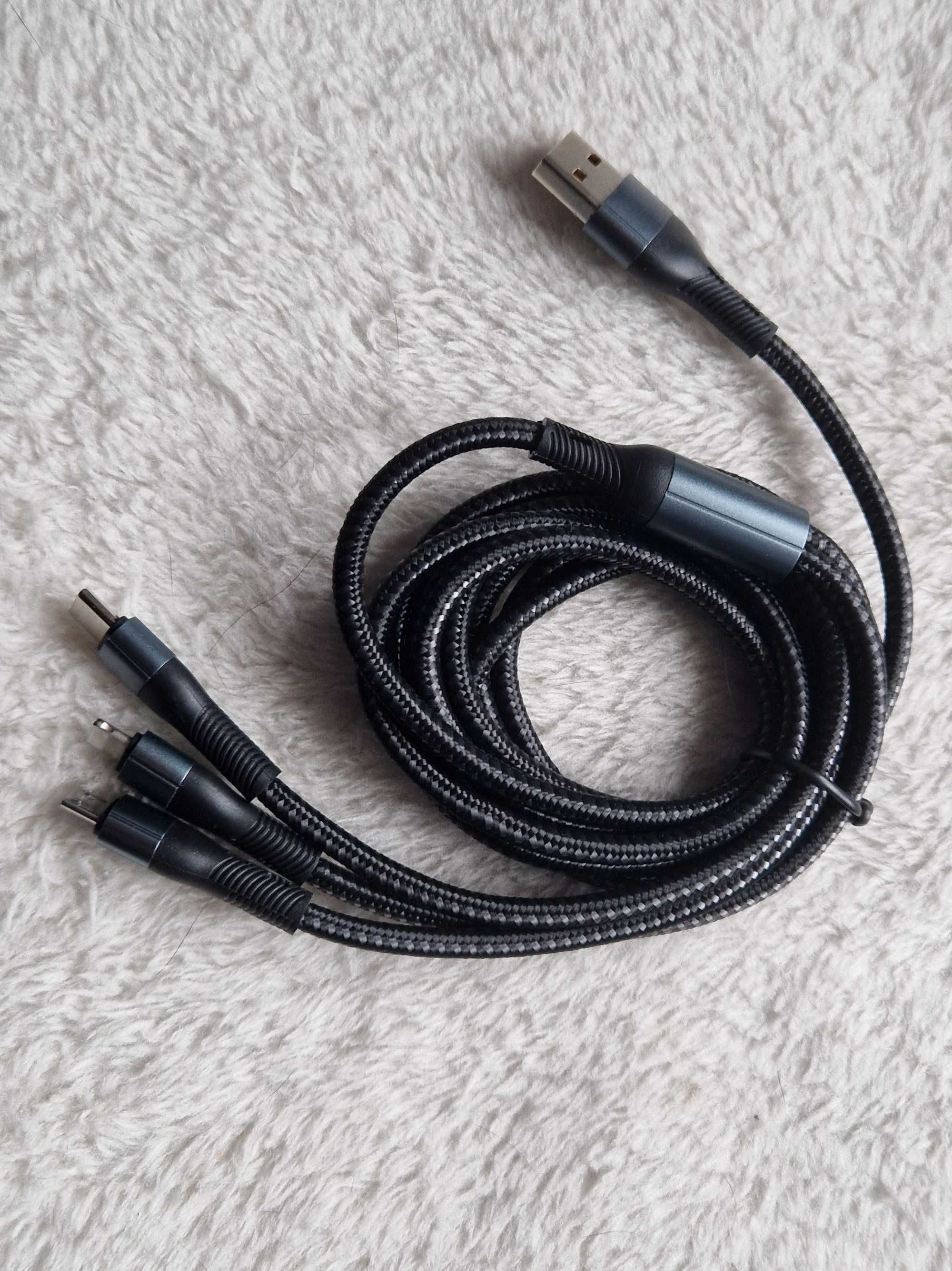 Kabel usb 3 końcowki ładowania