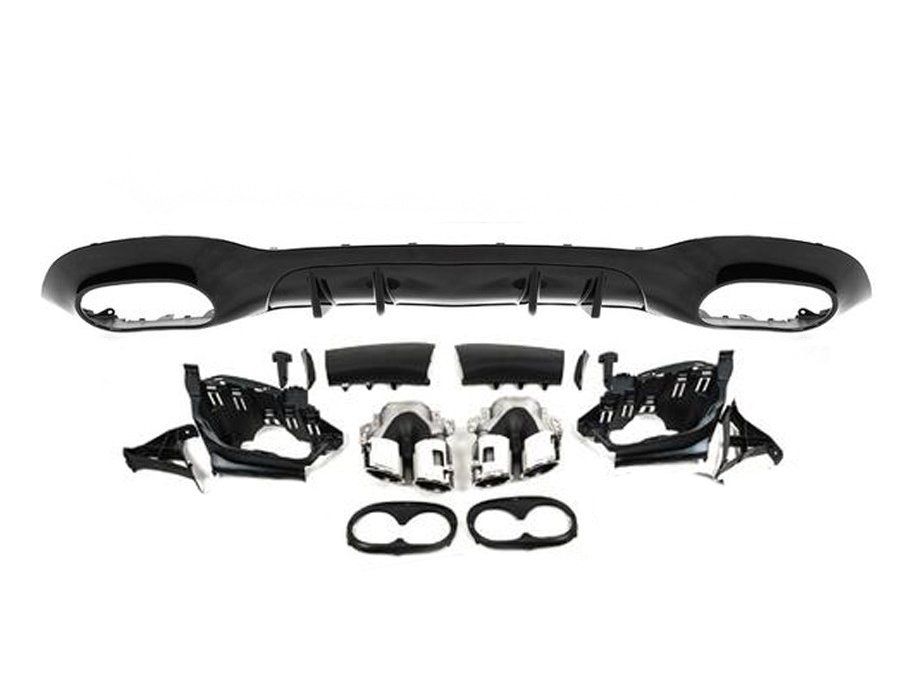 Mercedes A-сlass W177 2018+ Задній дифузор з насадками Дизайн A45 SD