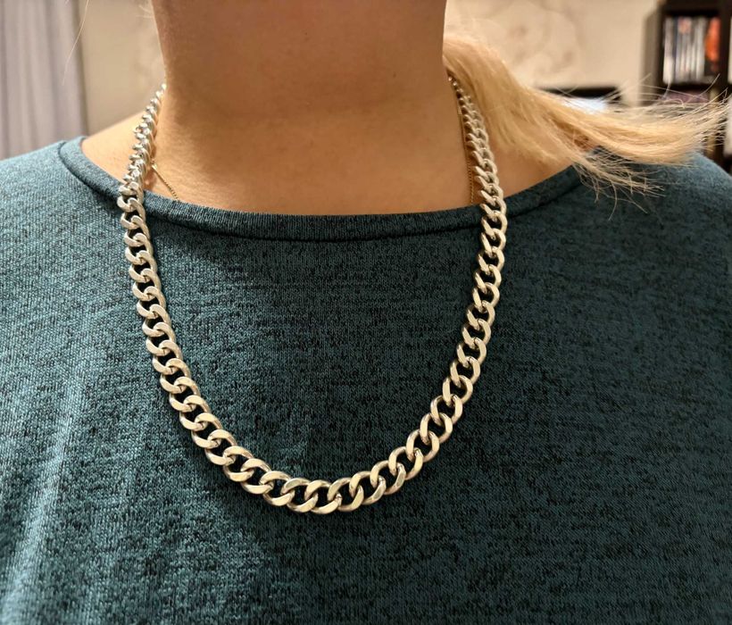 Rez. Łańcuch srebrny męski/damski, waga 85,5 gram