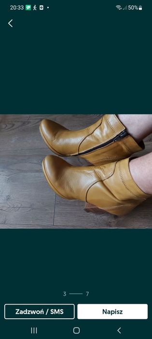 Buty damskie roz.39 Skóra.musztardowe