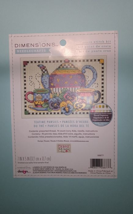Набір для вишивання Dimensions 06877 Teatime Pansies (залишки)