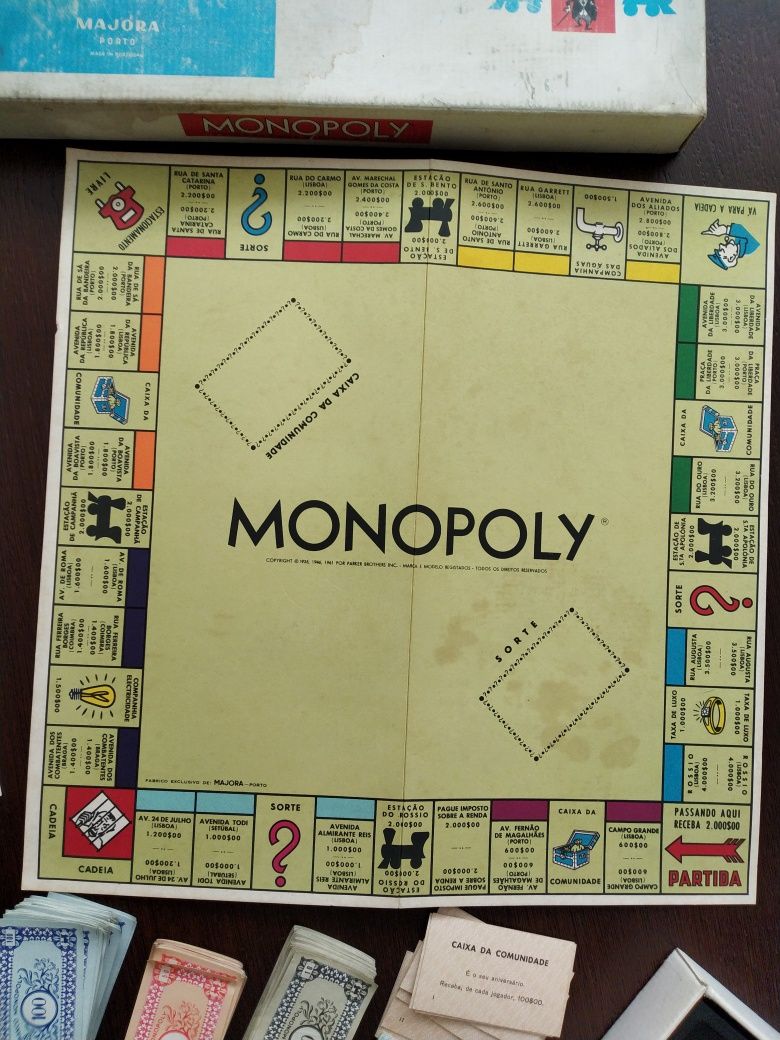 Jogo de tabuleiro Monopólio, Majora, referência 492/1. Completo Anos80