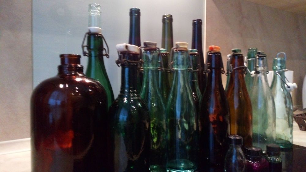 Butelki na pałąk stare różne pojemnosci