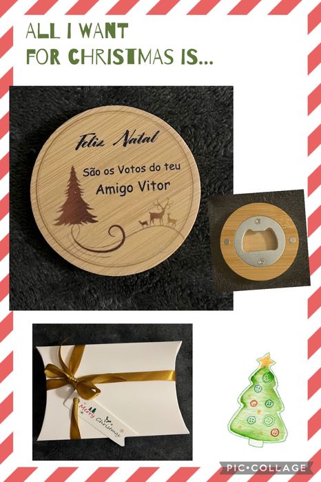 Saca Caricas em bambu com íman PERSONALIZADO