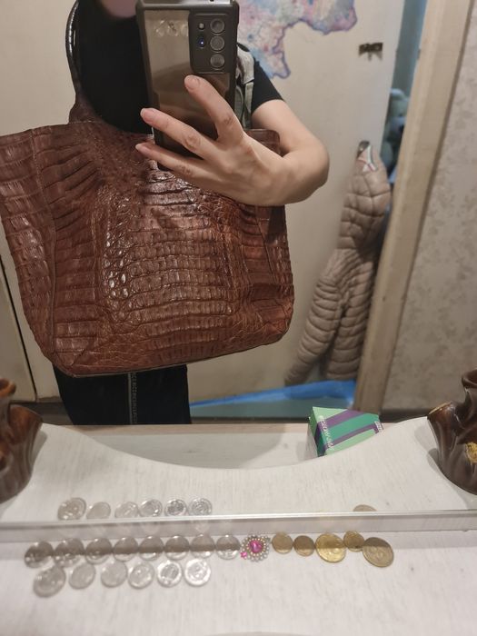 Сумка кожа кожаная шопер крокодил