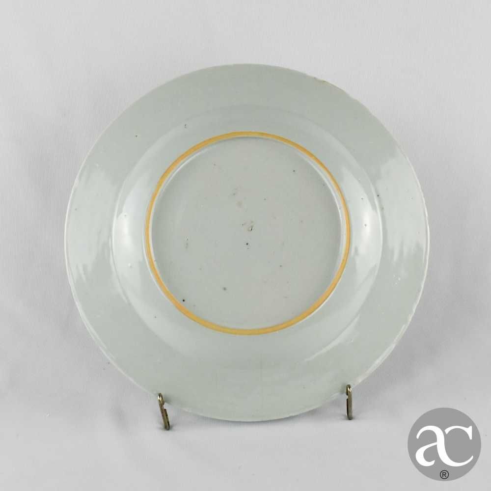 Prato porcelana da China, Flores e Decoração Anhua, Qianlong séc XVIII