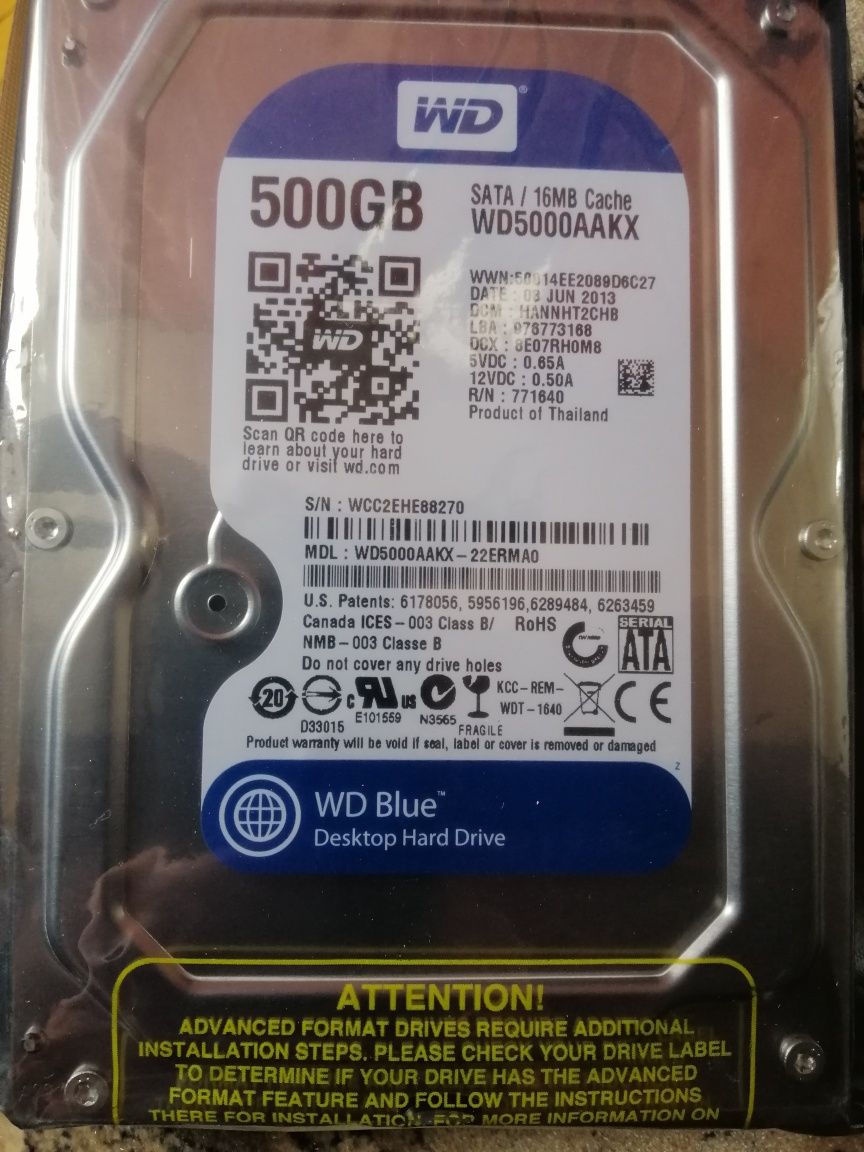 Жёсткий диск HDD 500gb WD, Seagate