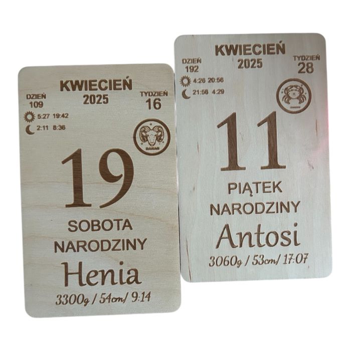 Metryczka Kartka z kalendarza magnes