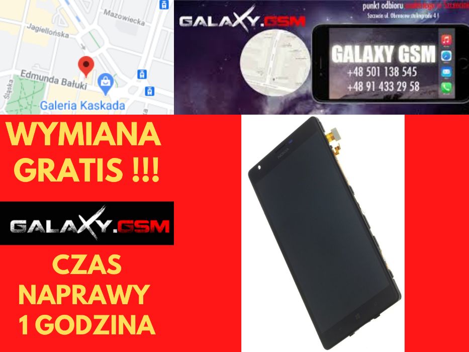 Nokia Lumia 1520 Wyświetlacz Oryginał Wymiana GRATIS