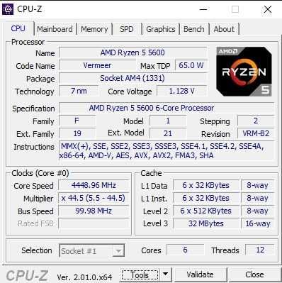Ryzen 5 5600 4,4Ghz 32mb L3 6 ядер 12 пот процессор AMD AM4 + комплект