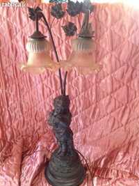 PIEKNA antyczna lampa stojaca ALABASTER rzezba figura