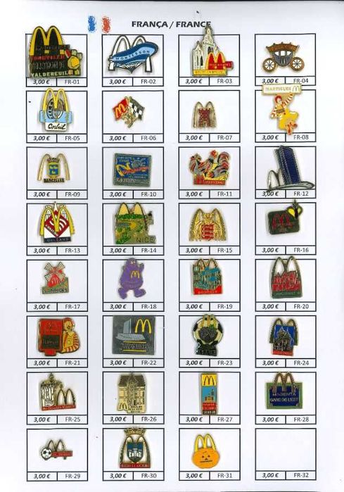 Pins McDonalds Internacionais
