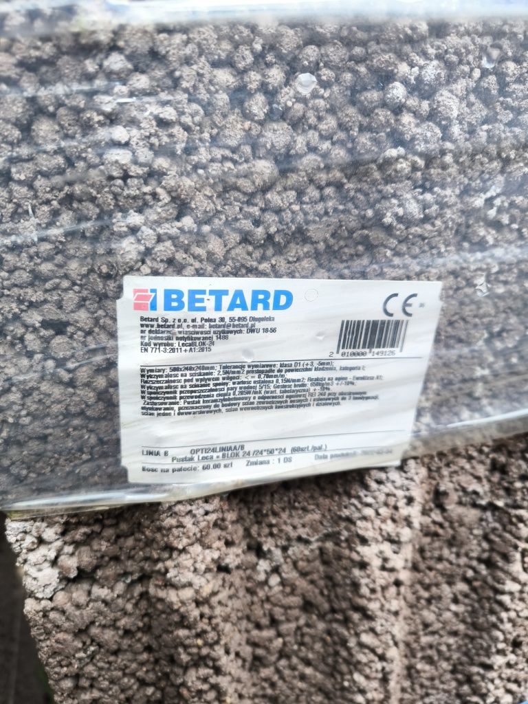Bloczki pustaki keramzytowe Leca Block 24 BETARD | 210 sztuk