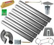 Rura 180 mm do pieca koza,kolanko do pieca 18 cm rozeta kominek daszek