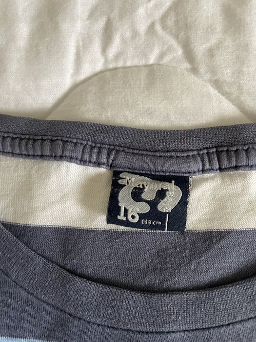 T-shirt riscas azul branco mayoral 16 anos