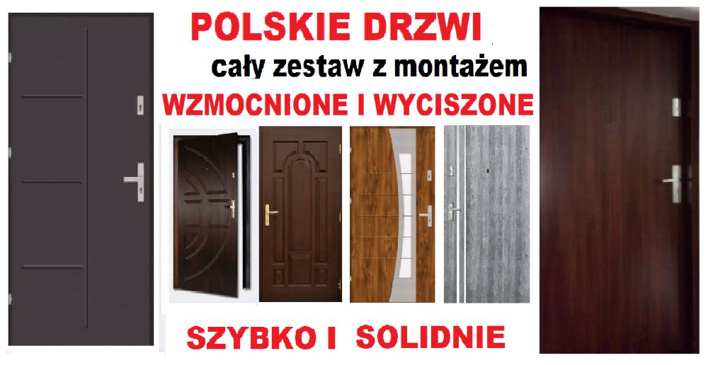 Drzwi drewniane- metalowe z MONTAŻEM wejściowe-ZEWNĘTRZNE do mieszkań