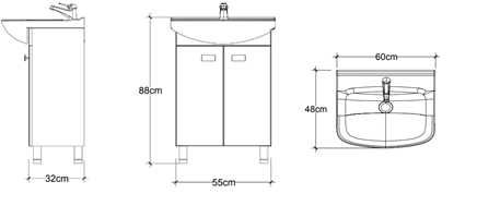 NOWE szafki podumuwalkowe Visage Tabaco 50 cm / 60 cm