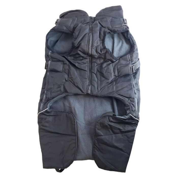 Kurtka dla psa ocieplana czarna z szelkami 3XL