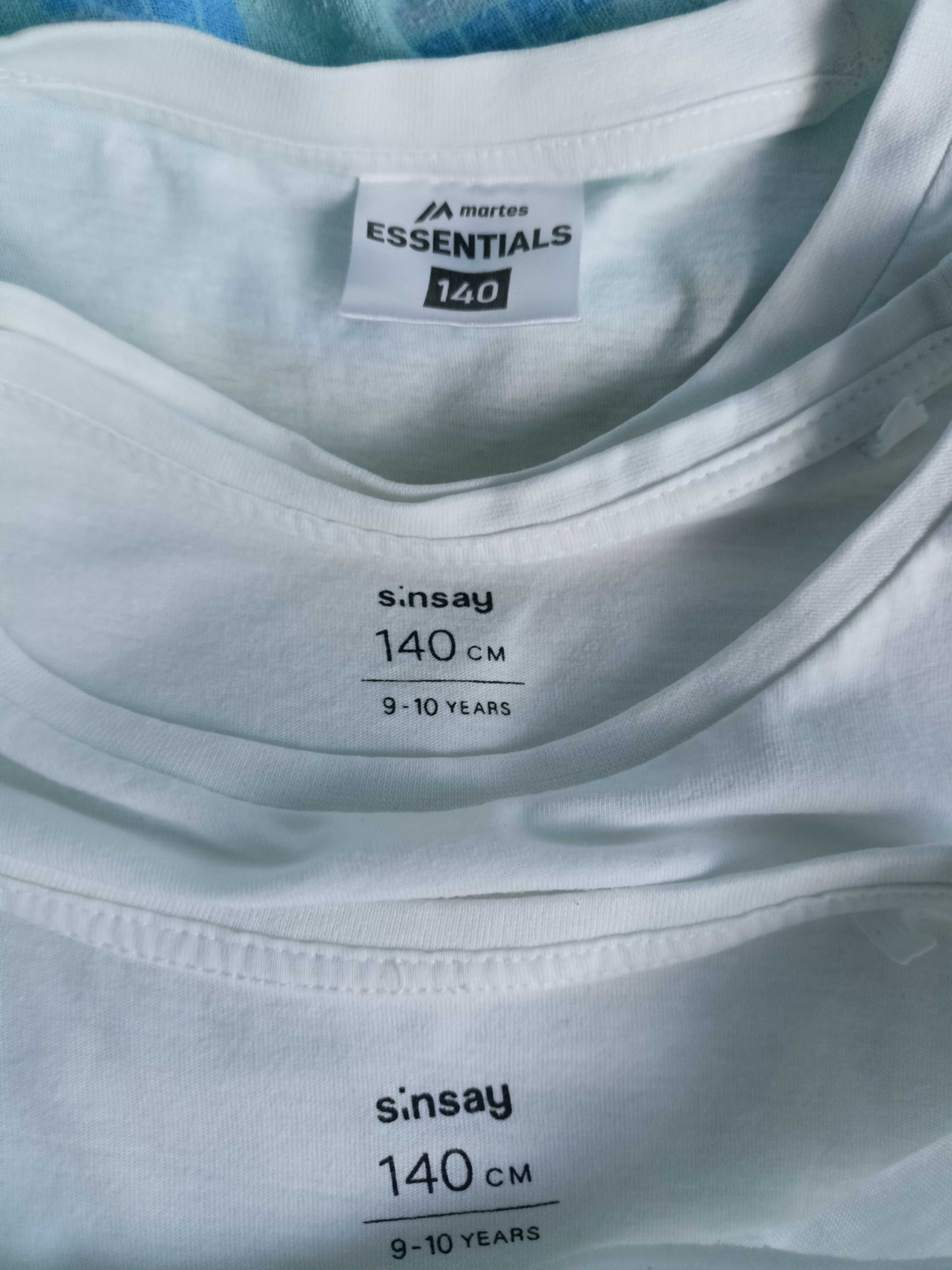 6 pak Białe T-shirty ramiaki Sinsay 140