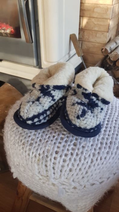 Papcie kapcie wełniane 26 27 bambosze