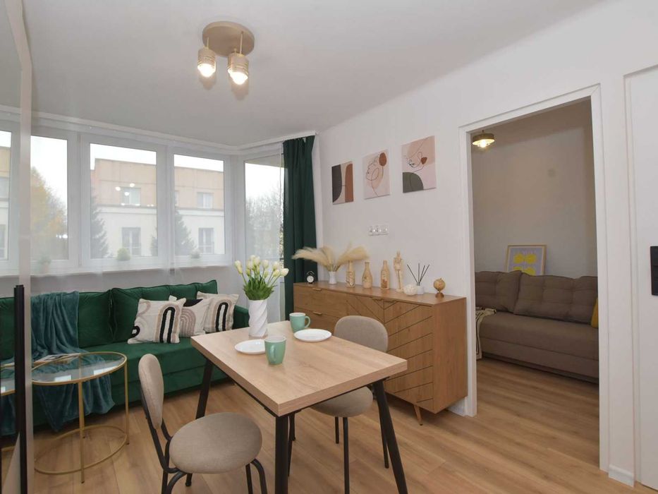 Nowa kawalerka oddzielna sypialnia balkon Dąbrowskiego Politechn 5min