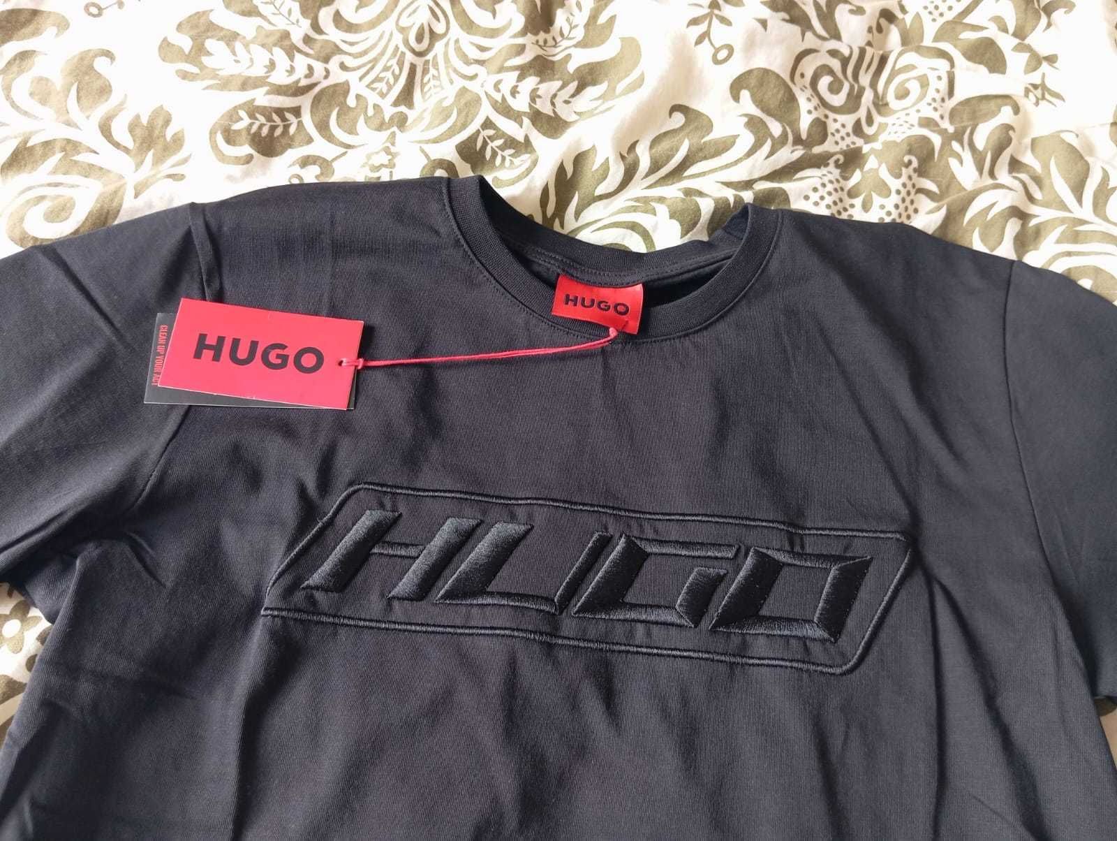 Koszulka Hugo Boss, t-shirt Hugo Boss regular fit, kolor czarny XXL