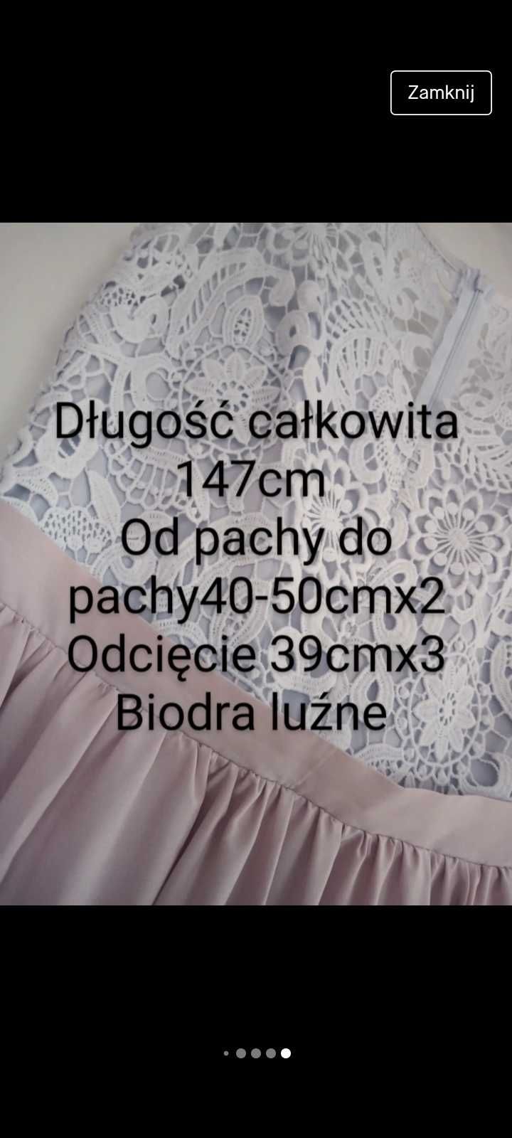Długa sukienka rozmiar L/XL na wesele komunię uroczystość