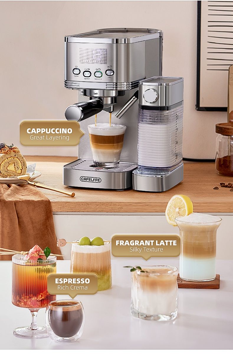 Cafelffe MK801 Полуавтоматическая Кофемашина 1350Вт/20БАР/Кофеварка