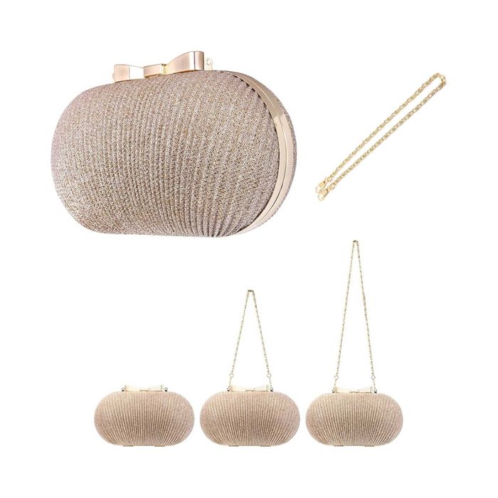 Kopertówka SASAIRY Wieczorowa Damska Błyszcząca Łańcuszek Kokardka