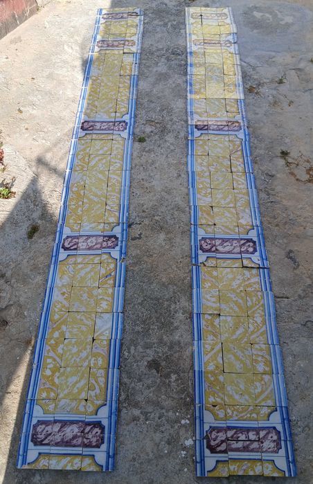 Azulejos portugueses Painel séc XVIII 7.28 cm x 0.42