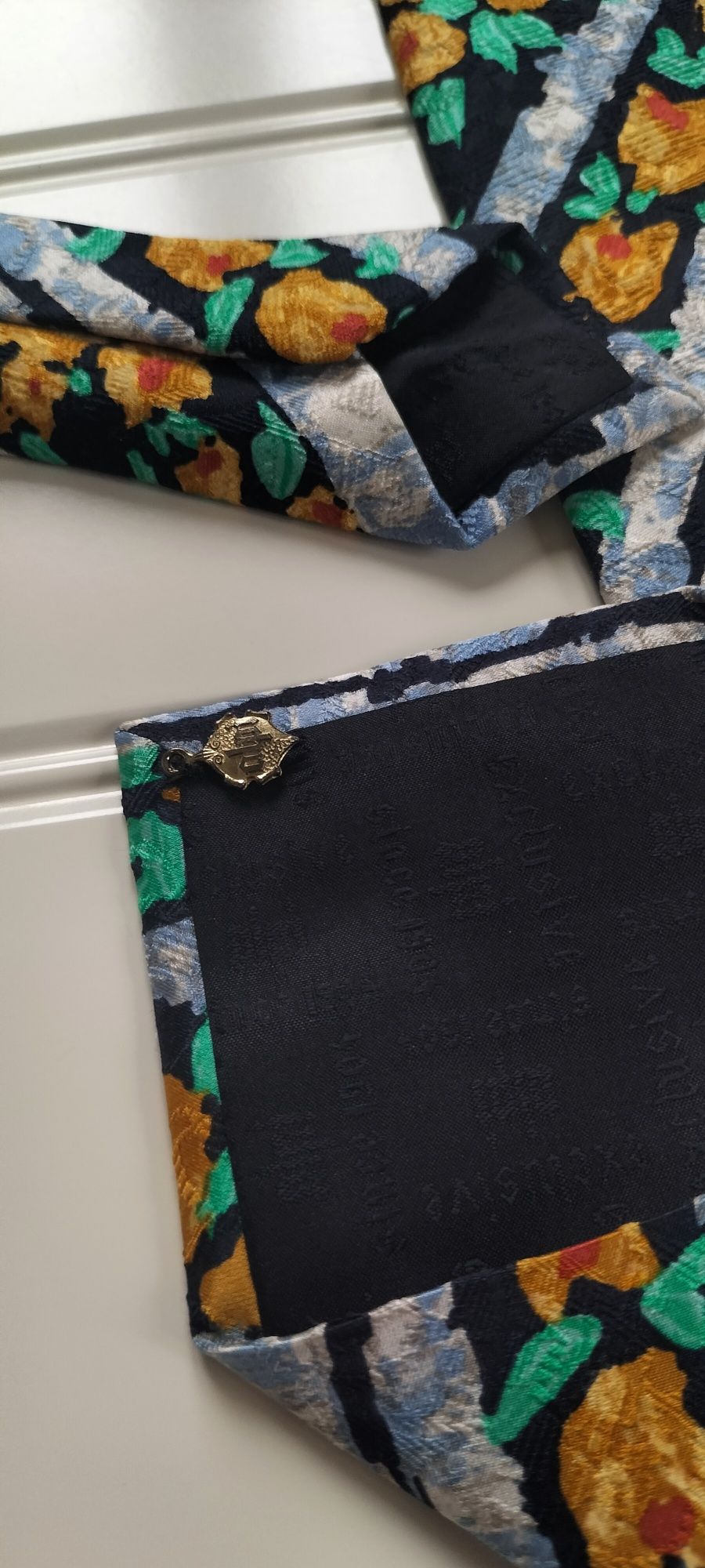 Vintage silk tie Alpi jedwabny ekskluzywny szeroki krawat jedwab