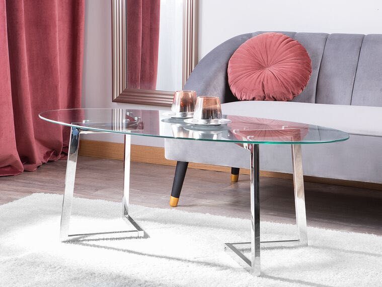 Mesa de centro com tampo de vidro (entrega gratuita)